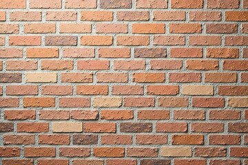 A Textured Background of Interlocking Rectangular Bricks in Varied Shades of Red and Brown, Showing a Classic Brick Wall Pattern