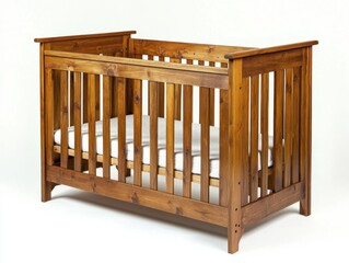 Crib made of natural wood with a simple design suitable for any nursery