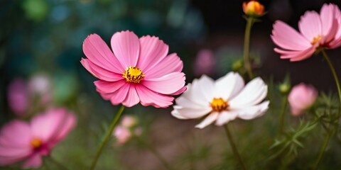 Fototapeta premium pink cosmos flowers in spring