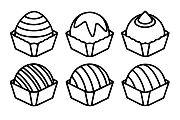 Chocolate Delights Line Drawing Set
