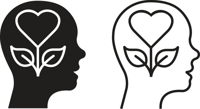 Set of mental state icons. Emotional support, Inspiration, Opportunity pictogram. Psychology therapy flat and outline signs. Intellectual Process symbols vectors isolated on transparent background.