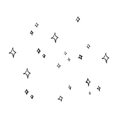chalk drawing stars.  Children style wax pencil hand drawing elements of night sky. Crayon scratch grunge texture star shapes. Vector illustration