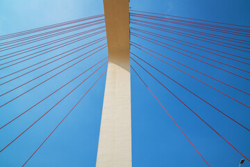 Fototapeta premium Partial close-up of the Bayi Bridge in Nanchang, Jiangxi Province, China on April 1, 2024