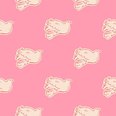  seamless pattern vector hand drawn celebration invitation graphic, cute cherub. Love line romantic dove