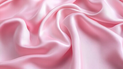 Fototapeta premium Pink satin fabric close-up