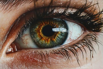 Close-up of eye with long eyelashes