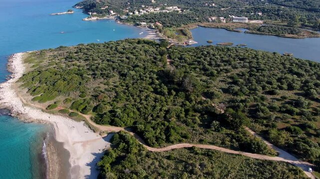 view of Lagoon Antinioti in corfu ialand ,greece, Europe