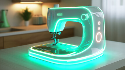 Innovative sewing machine showcasing sustainable fashion influencer marketing and community transparency at home