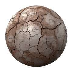 dry cracking globe planet isolated on white or transparent png