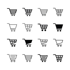 Set of shopping cart icon symbol vector on white background