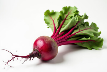 A fresh beetroot on a white surface