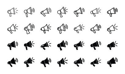 Fototapeta premium Set of megaphone icon symbol vector on white background