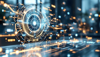 Big data visualization. Machine learning algorithms.Technology data binary code network conveying connectivity, complexity and data flood of modern digital age, generated with ai