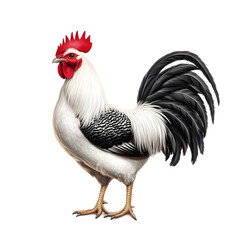 Fototapeta premium Majestic Rooster Crowing in Vibrant Farmyard Scene