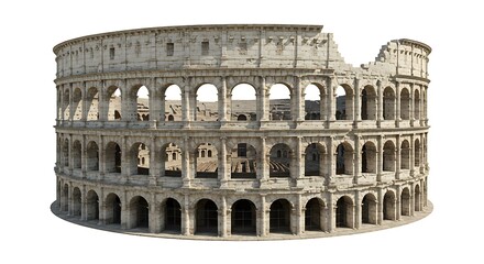Naklejka premium Ancient Roman Amphitheaters Displayed in a Detailed Collection 