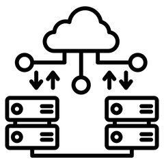 cloud database single icon