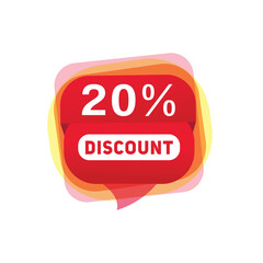 20 percent off sale label for great promotions and offers, vector illustration design.