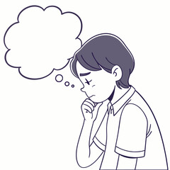 a boy is thinking vector