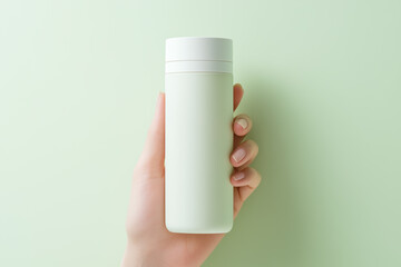 Women's hands with cosmetic moisturizing cream lotion on beige background with shadows