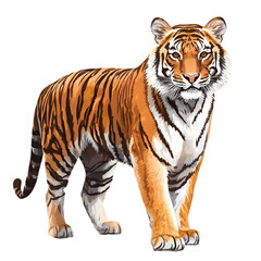 Obraz premium Striking Portrait of a Majestic and Powerful Bengal Tiger Stalking in Its Natural Habitat