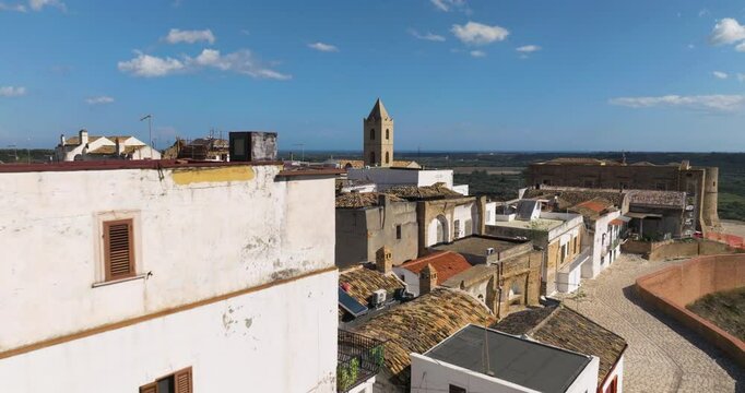 Townscape Of Bernalda In Basilicata Region Of Italy - Drone Shot