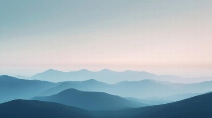 Obraz premium Serene Mountain Ranges at Dawn