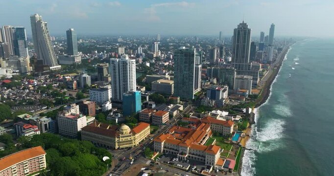 Drone Shot Over Colombo City, Capital Of Sri Lanka