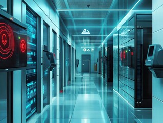 Futuristic Server Room: Exploring the Digital Realm