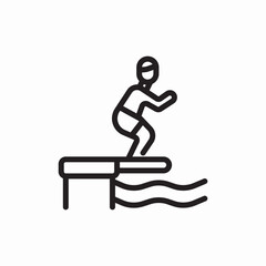 diving board pool sport icon vector sign