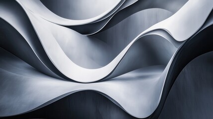 Obraz premium Abstract black background with waves of fabric in the shape of mountains