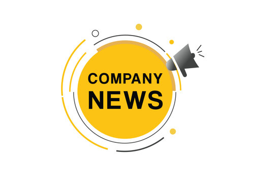 Company news banner label loudspeaker flat design element. Vector sign.