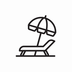 beach umbrella chair summer icon vector sign