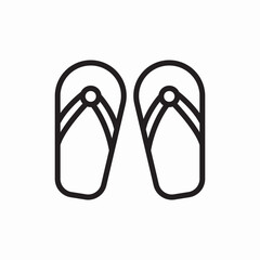 beach flip flops summer icon vector sign
