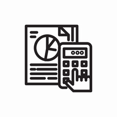 business finance calculator report chart icon vector sign