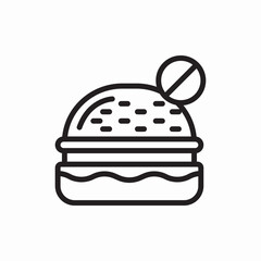 no burger fast food meal icon vector sign