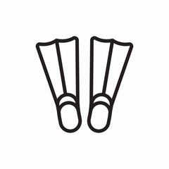 swimming flippers diving equipment icon vector sign © agv