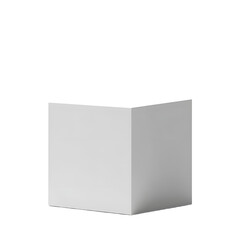 Naklejka premium White cube podium platform isolated on png 3d geometric background of blank box product stage stand minimal display empty rectangle pedestal block object perspective mockup presentation show concept.