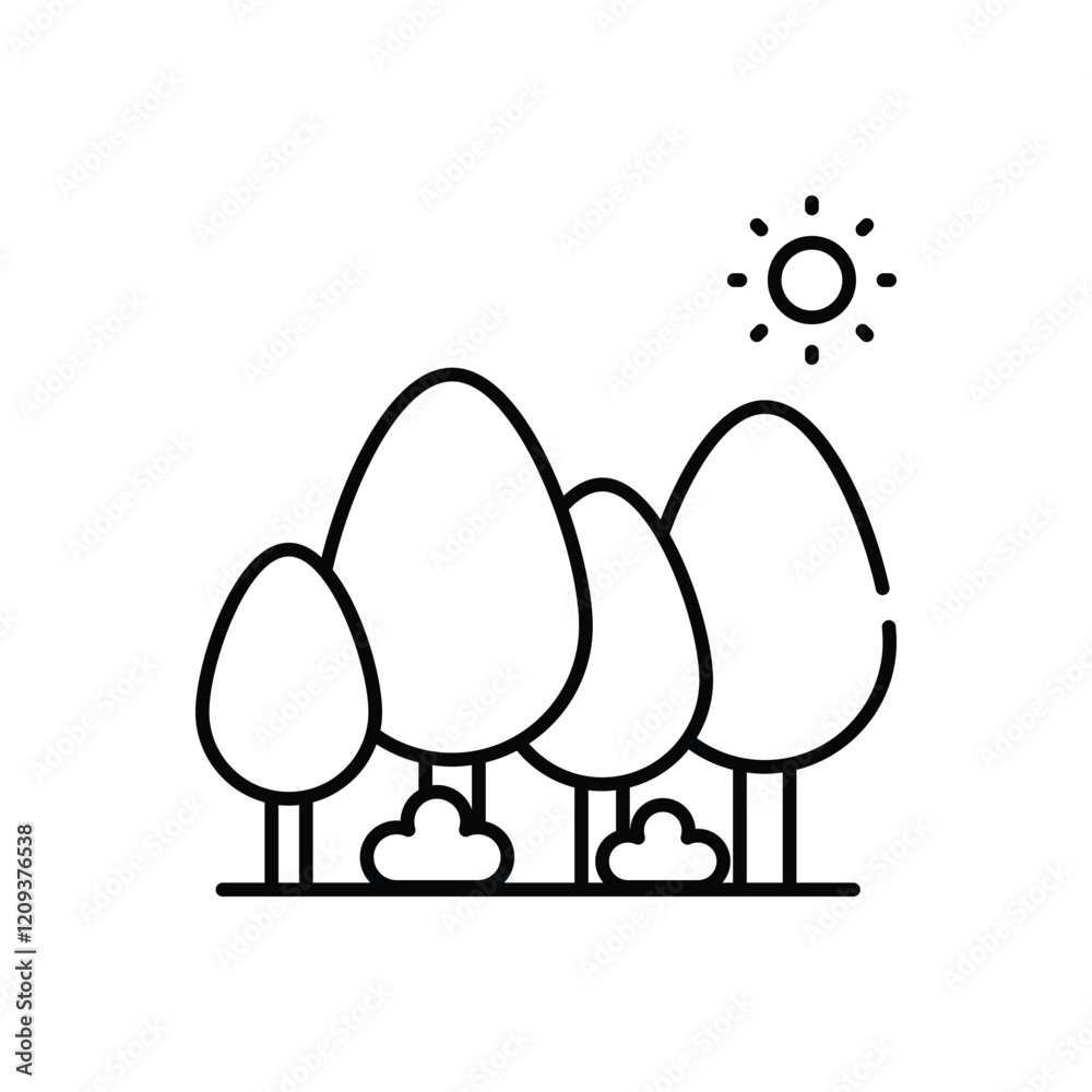 Sticker Forest vector icon