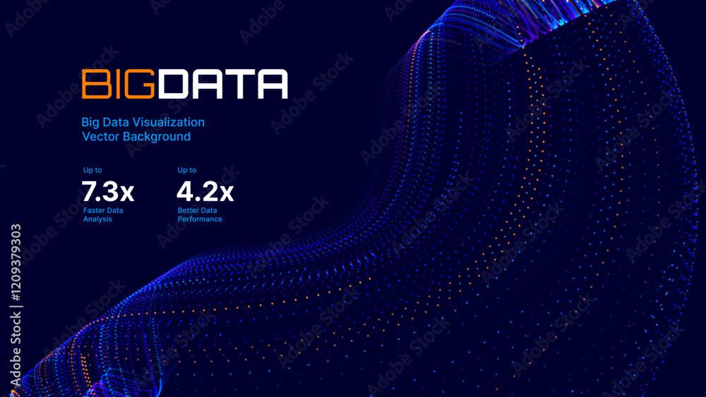 Aufkleber High Speed Light Particles Internet Data Background. Digital Road Fast Speed Internet Broadband Data Flow Concept. Light Arc Turn Twist Bend Effect. Vector Illustration.