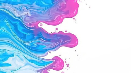 Fototapeta premium Abstract Fluid Acrylic Painting: Pink and Blue Swirls