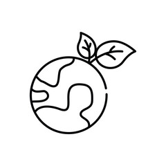 Globe with plant vector icon