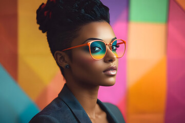 Labour Day: Celebrate Pride in Your Workplace - Black queer person at office, non-binary, androgynous collegue, transgender, gay or lesbian co-worker, coming out day, pride month, lgbt history month