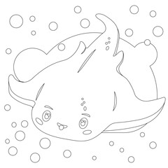 The underwater world of fish. Vector scat image for books and websites. Coloring pages for children's education and development of creative skills.