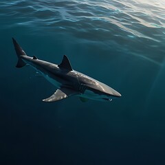 Fototapeta premium A view swimming shark showing vast.