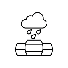 Rainwater harvesting vector icon