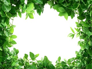 Fototapeta premium Lush Green Leaves Form A Natural Frame