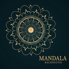  Luxury gold ornamental mandala background. Vector illustration