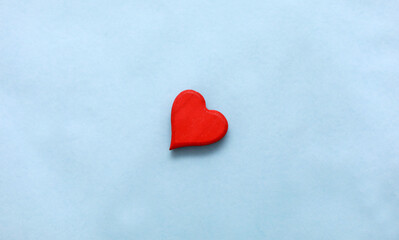 Fototapeta premium Red Heart on blue background