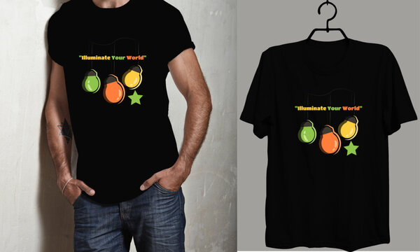 Light Bulb T Shirts, Black T Shirt, Bulb T Shirt