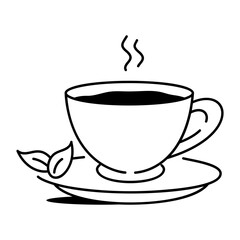 Herbal tea icon in hand drawn style 
